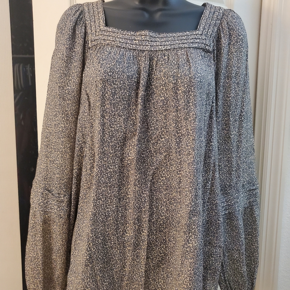 Lauren Conrad Floral Square Neck Peasant Top